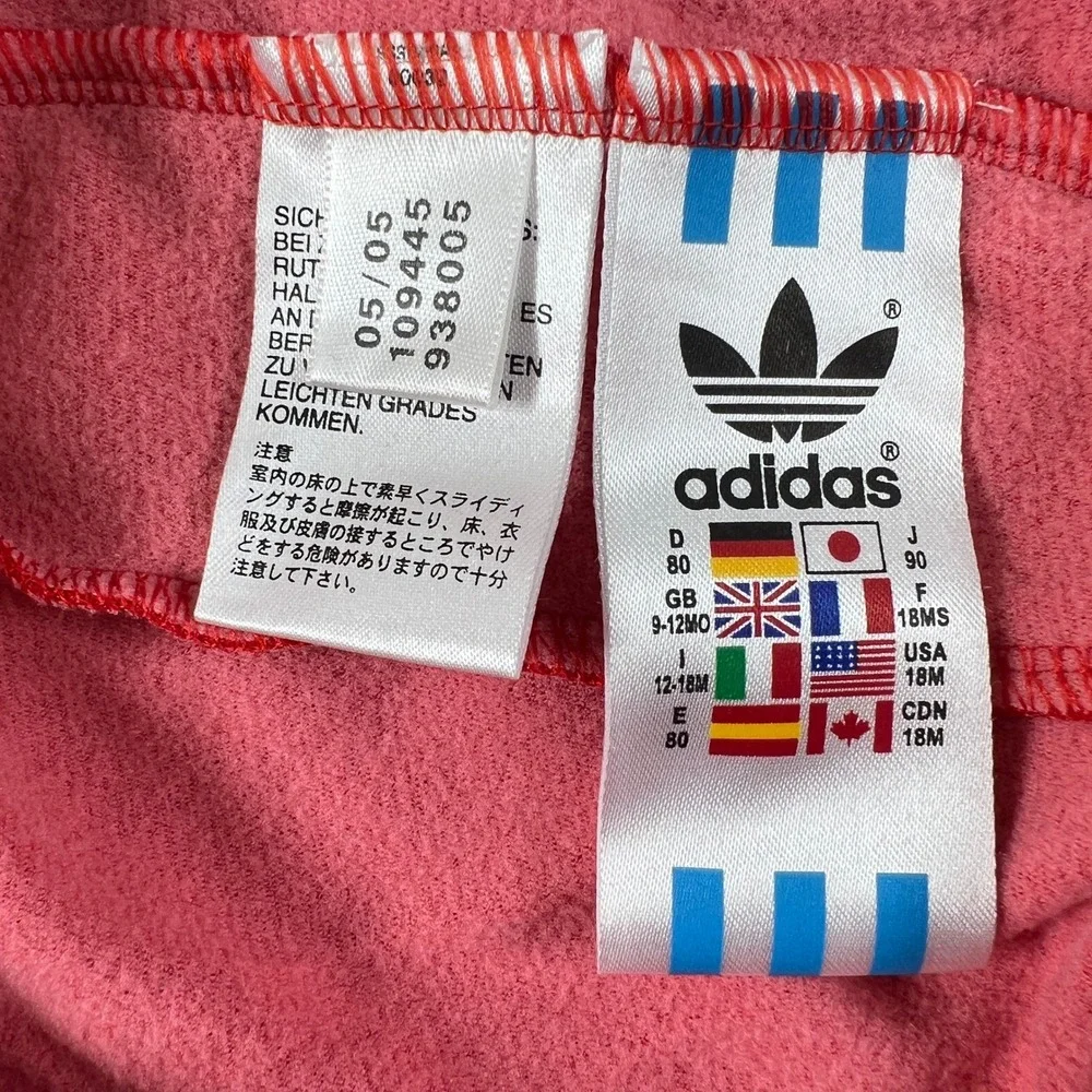 Adidas Track Suit Kids 18M Red Disney Goofy Superstar‎ Jacket Pants Set Vintage
